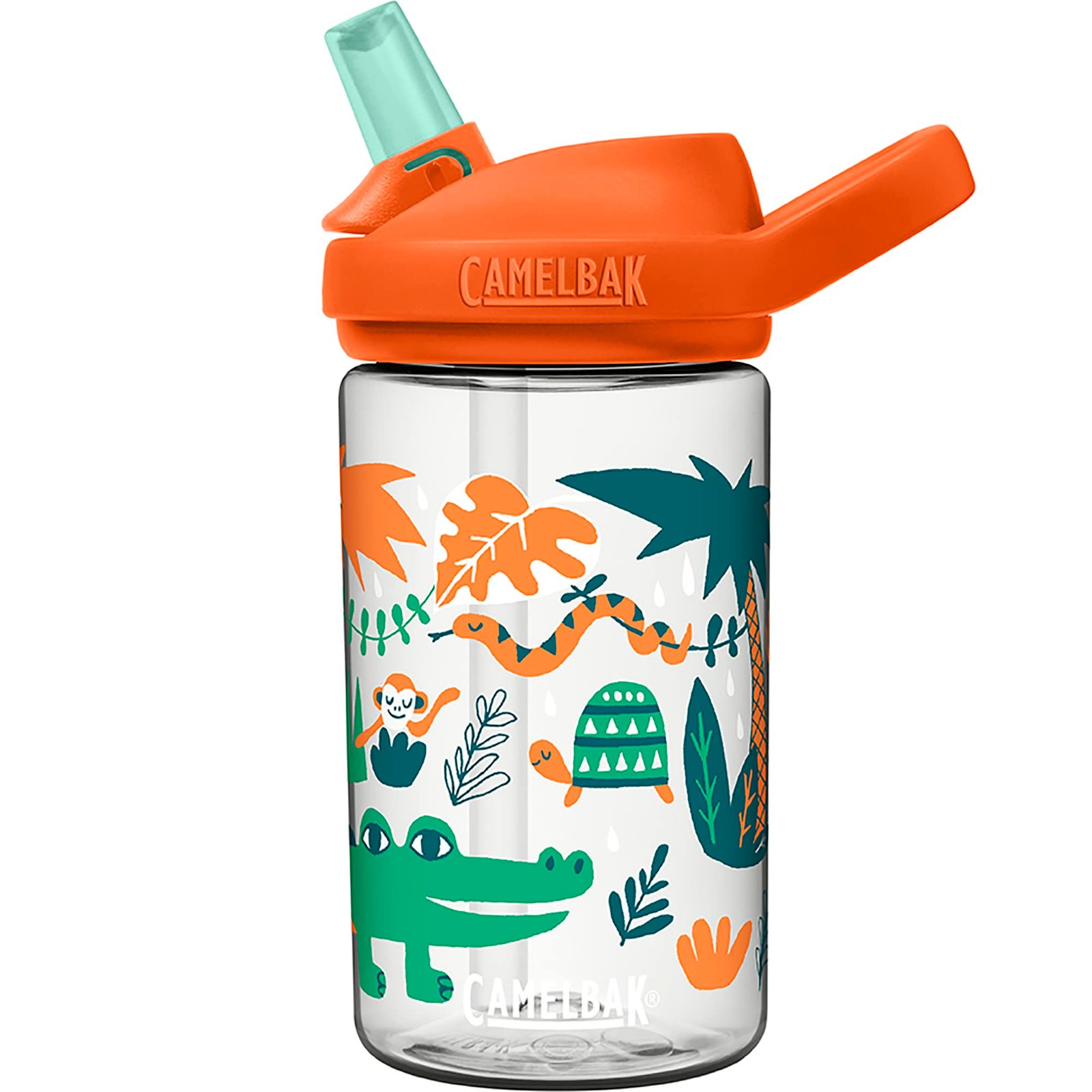 CamelBak Eddy+ 14oz Kids Water Bottle with Tritan Renew – Straw Top, Leak-Proof When Closed Jungle Animals